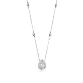 SilverPear Necklace, White Rhodium, Premium Cubic Zirconia  + Give Joy Gift